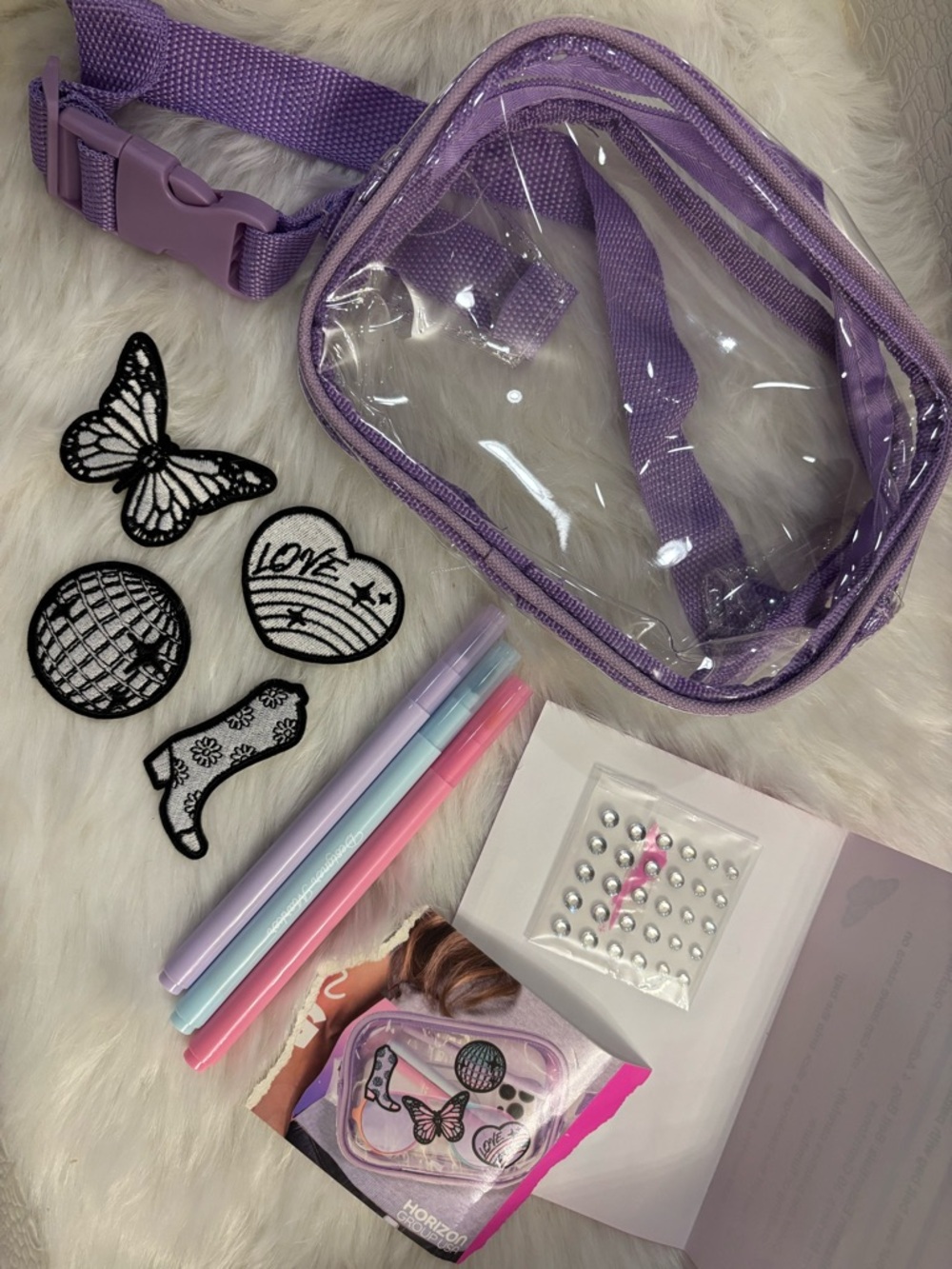 Lilac Clear Kids DIY Crossbody Bag with Purple Trim